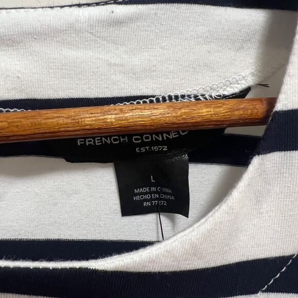 French Connection Black and White Striped Dress - Picture 3 of 6